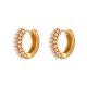 Women's Fashion Simple Stainless Steel Gold Pearl Earrings