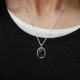 Simple Japanese And Korean Black Agate Geometric Oval Pendant Trendy Twist Necklace