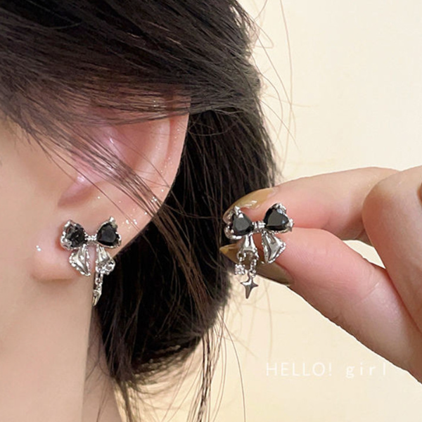 Female Special-interest Design Asterism Bow Stud Earrings