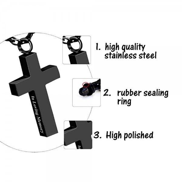 Titanium Steel Cross Can Carve Writing Pendant Necklace