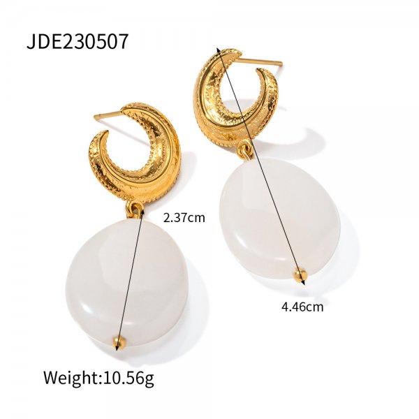 Elegant Oval Crescent Eardrops For Women