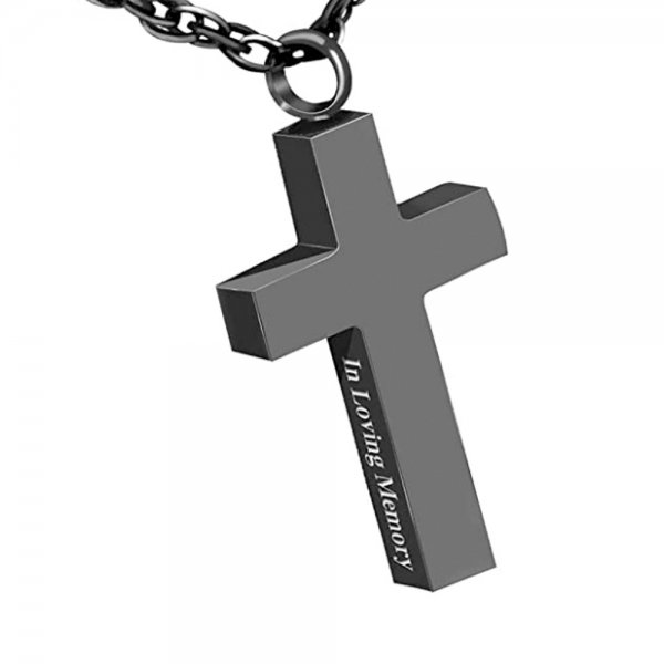 Titanium Steel Cross Can Carve Writing Pendant Necklace